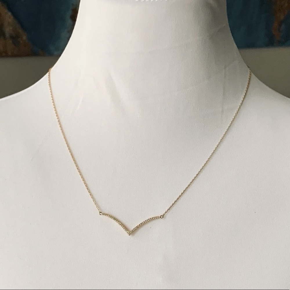 Secret Box necklace gold CZ simple V